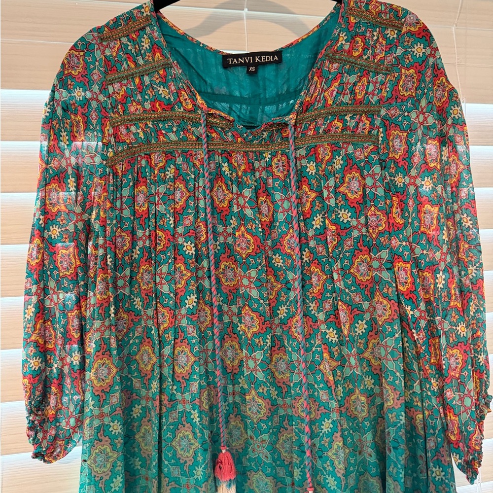 NWOT Tanvi Kedia Multicolor Bohemian Dress size XS - Picture 7 of 7